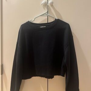 Zara Black Cropped Sweatshirt